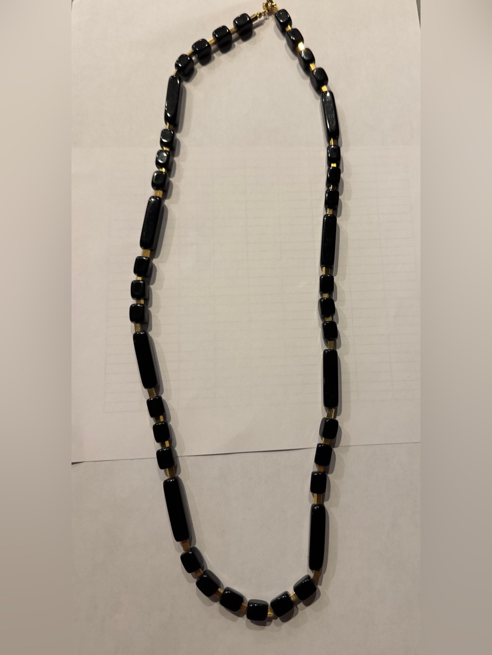 Trifari Black and Gold Beaded Necklace